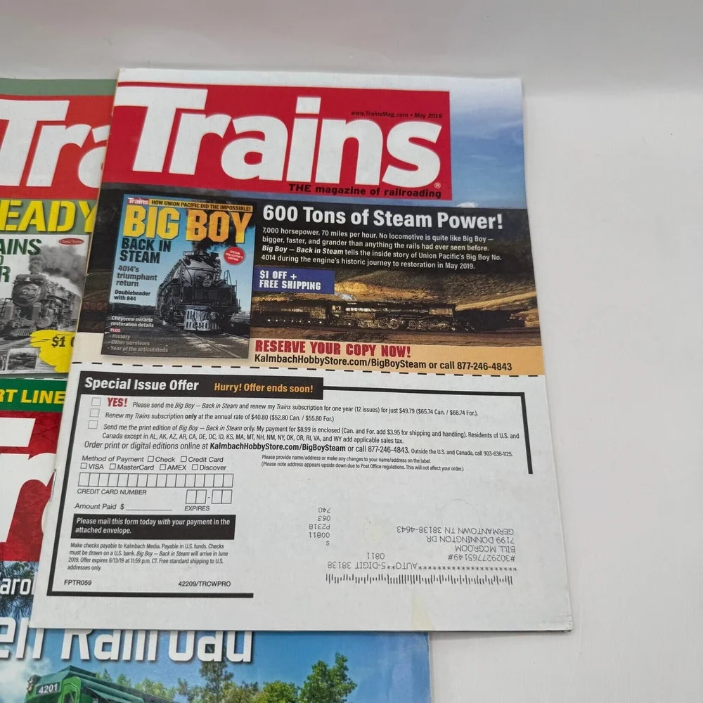 Trains Magazine Full Year 2019 Collection 12 Issues Railroading History Multi